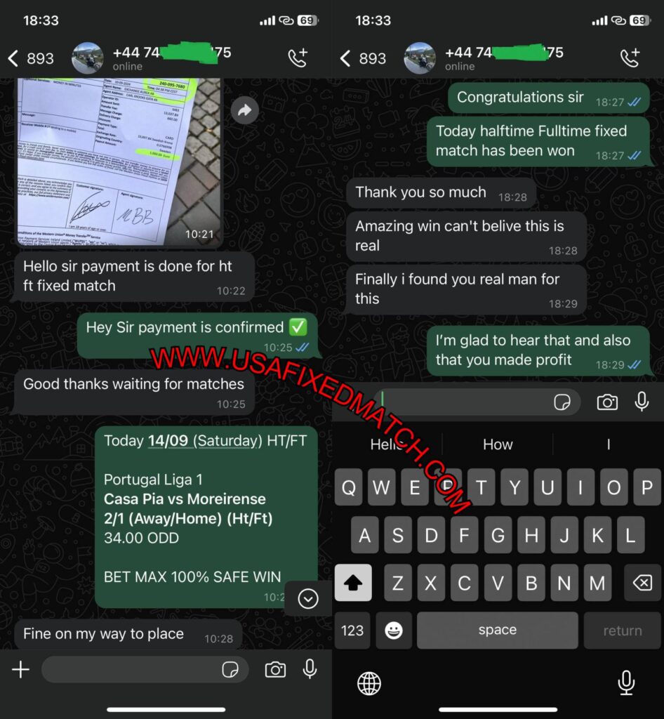 USA WHATSAPP BETTING FIXED MATCH