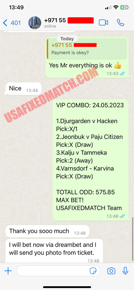 VIP Ticket Paid Fixed Matches