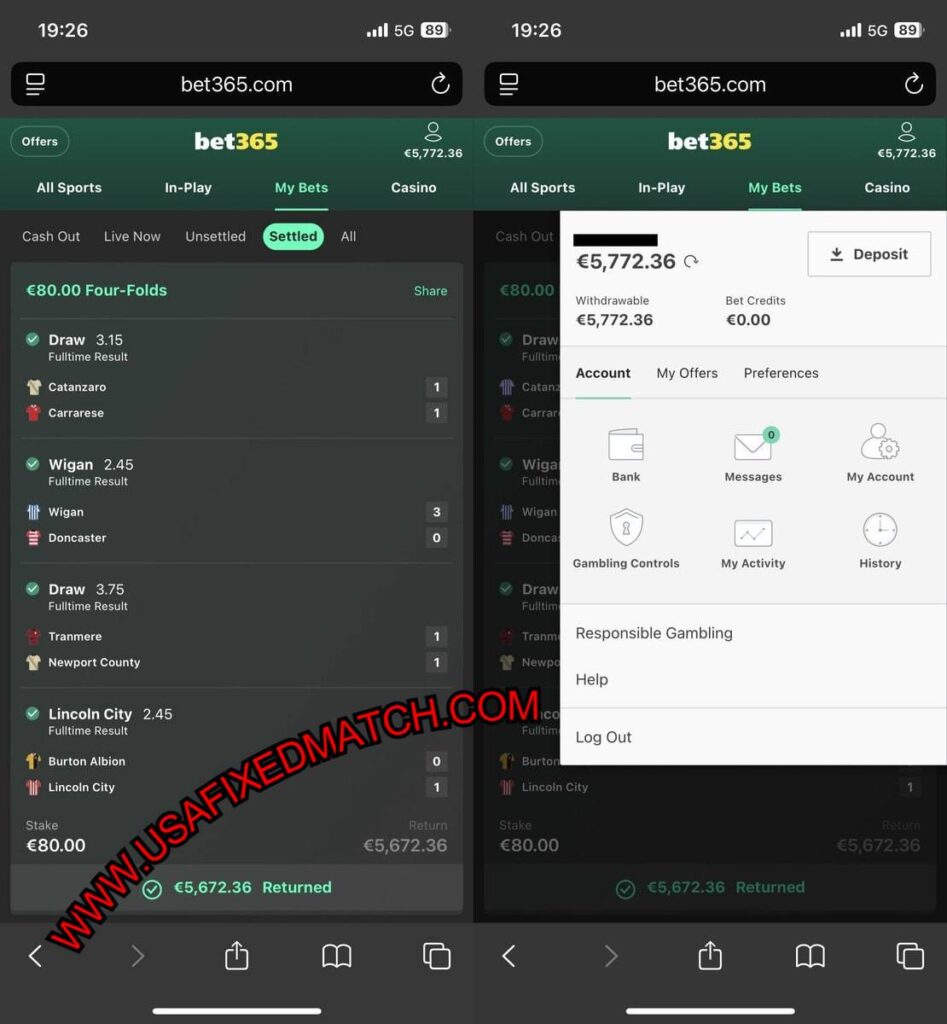 USA SOCCER VIP FIXED GAMES 1X2
