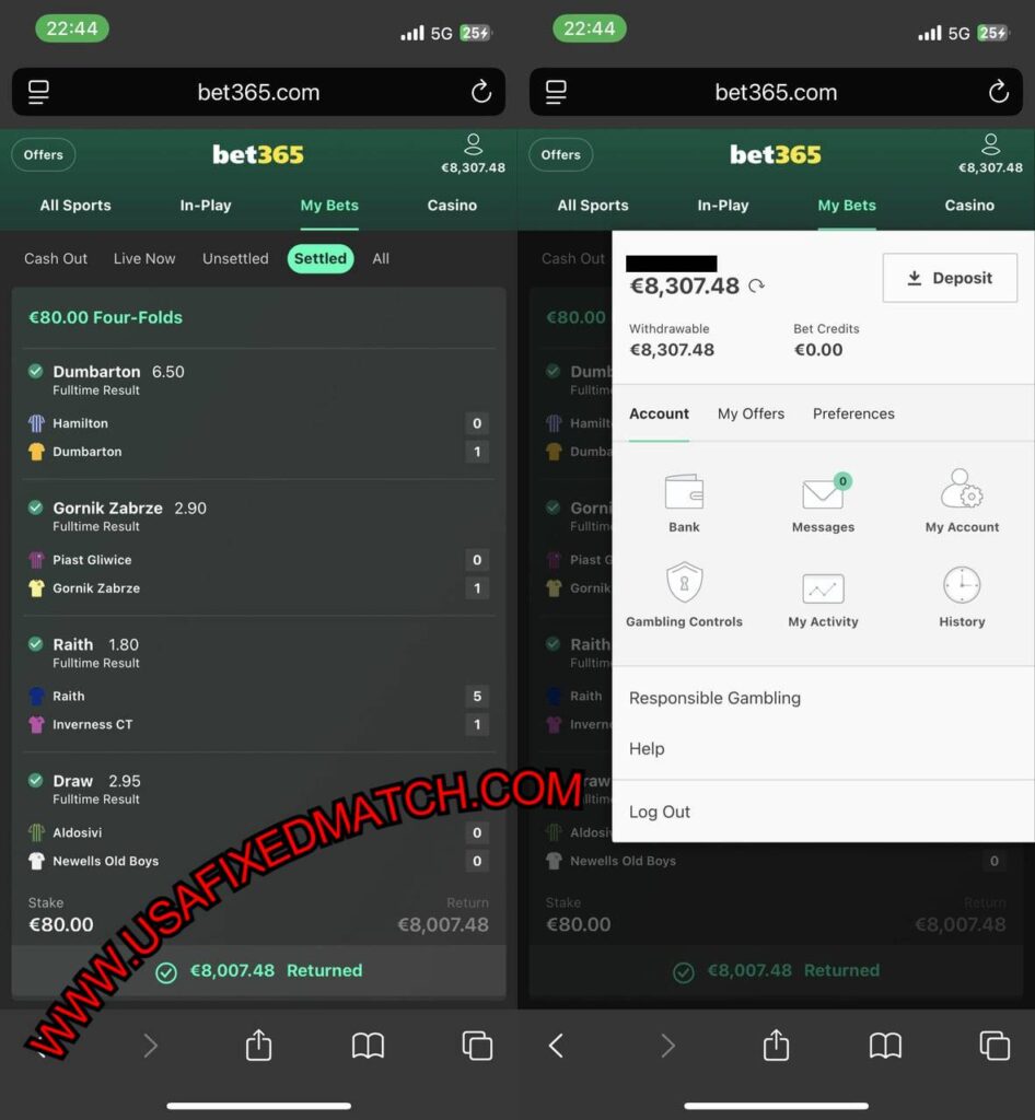 USA VIP SOCCER FIXED GAMES 1X2