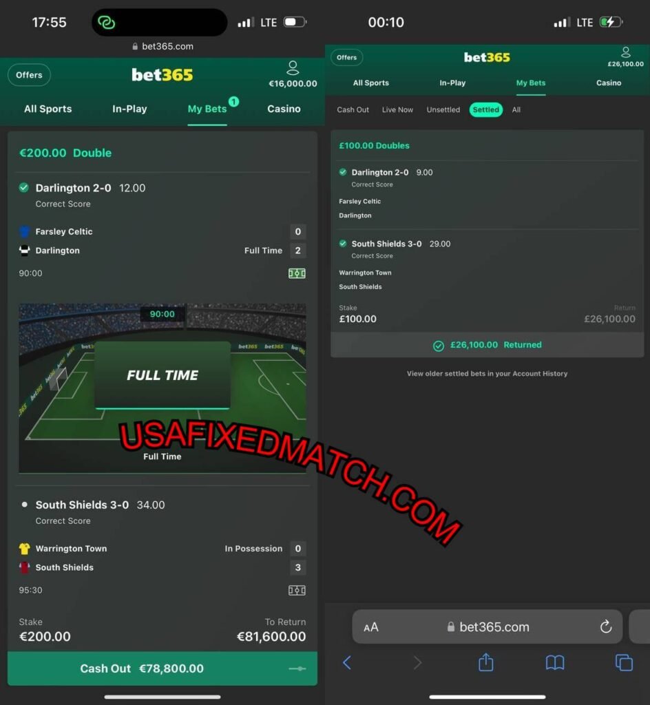 BET365 USA FIXED MATCH