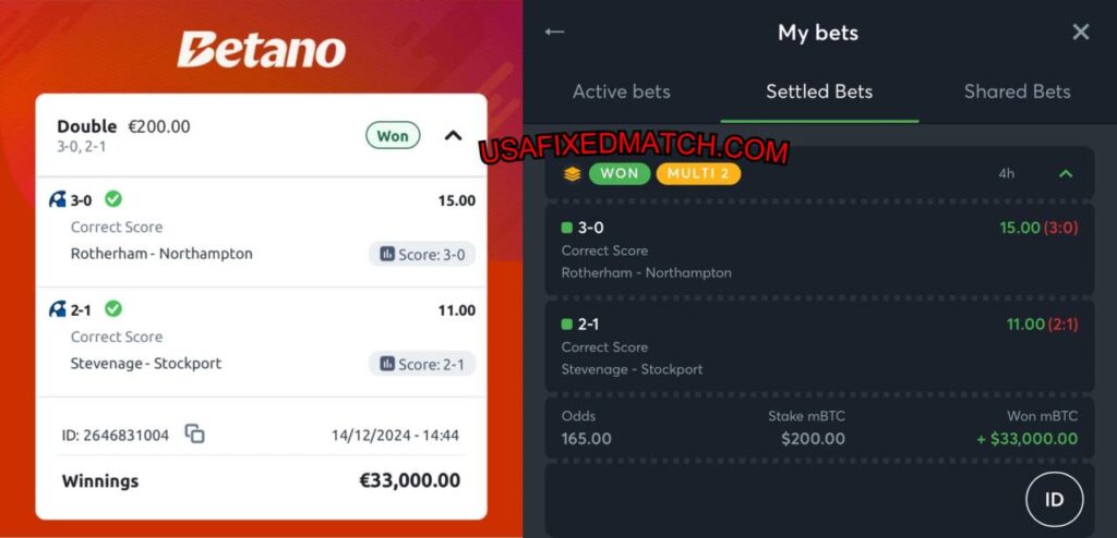 BETANO RIGGED FOOTBALL FIXED MATCHES