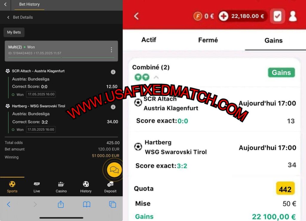 BWIN CORRECT SCORE FIXED MATCHES TIPS