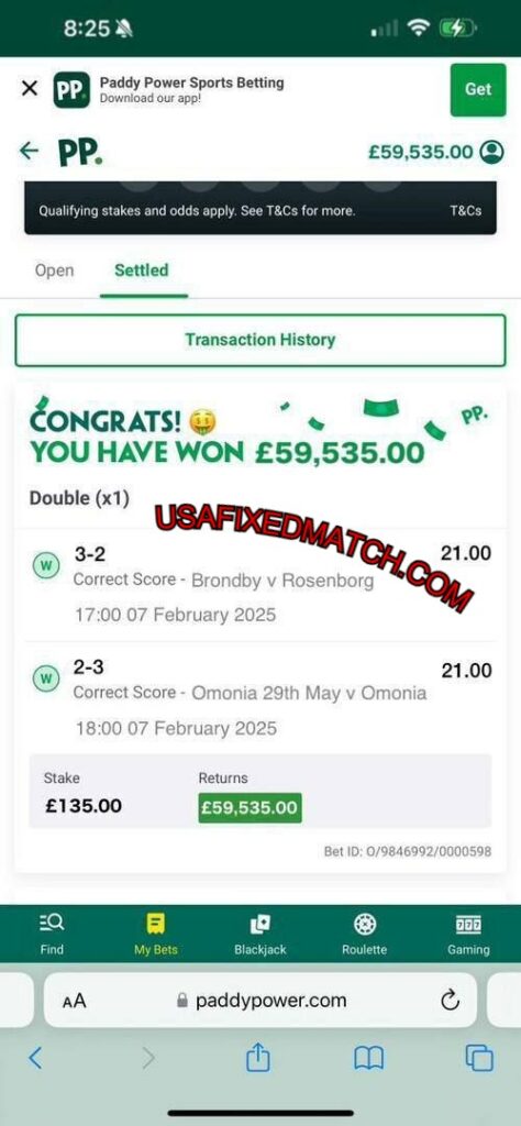 PADDYPOWER FOOTBALL FIXED BETTING TIPS