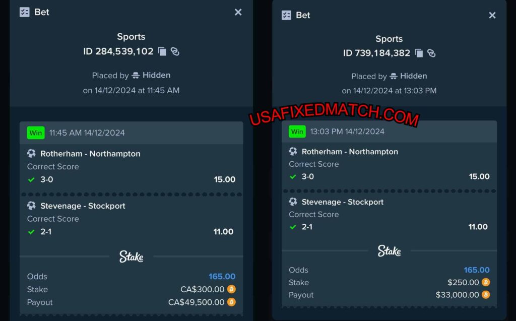 STAKE RIGGED FOOTBALL FIXED MATCHES