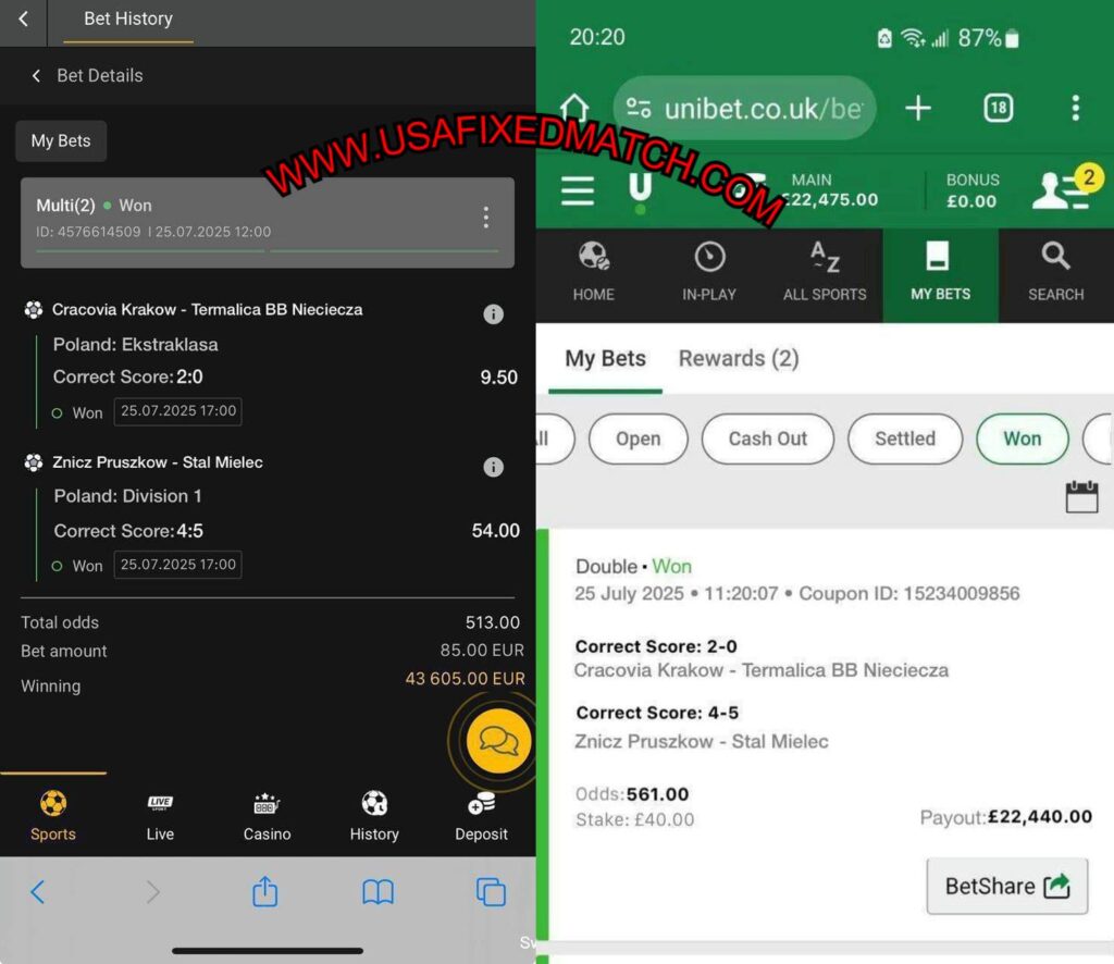 UNIBET FIXED CORRECT SCORE TIPS