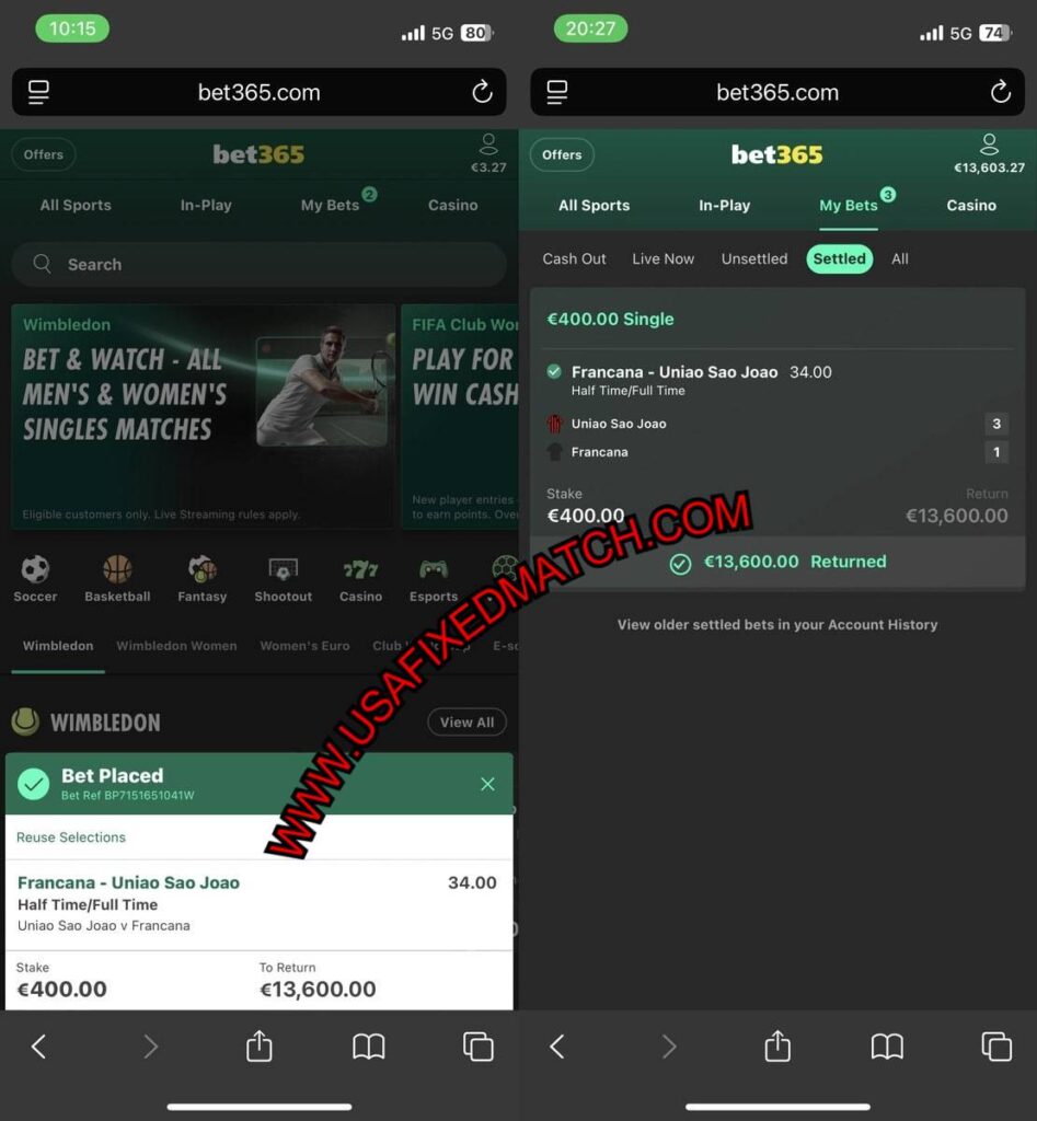 BET365 USA FIXED GAMES TIPS