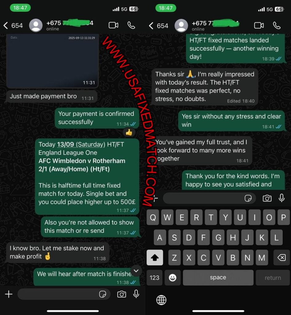 WHATSAPP USA FIXED MATCHES BET