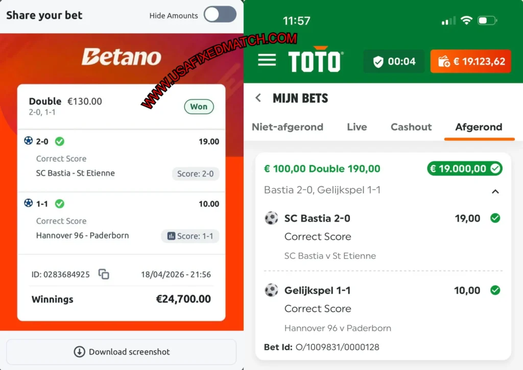 TOTO FIXED CORRECT SCORE MATCHES TOTO FIXED CORRECT SCORE MATCHES